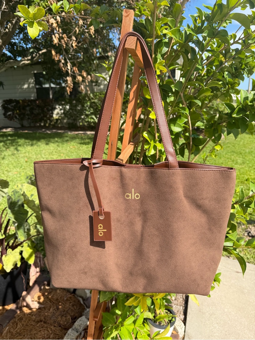 ALO Yoga Brown Suede Tote Bag - Picture 6 of 14
